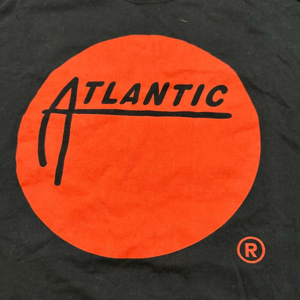 Classic Vintage Atlantic Records Original Spinner Logo Black Cotton T-Shirt, S